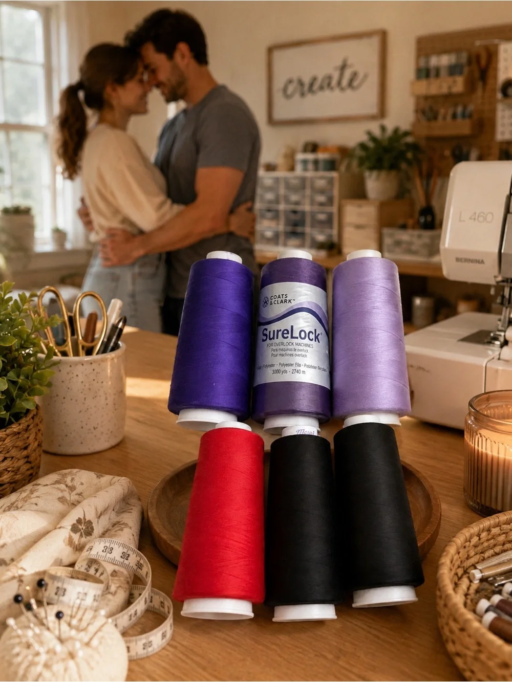 SureLock Purple, Red, & Black Thread 6 Large Rolls